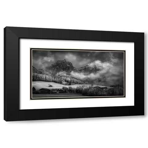 Foothills Black Modern Wood Framed Art Print with Double Matting by Zeng, Kenneth
