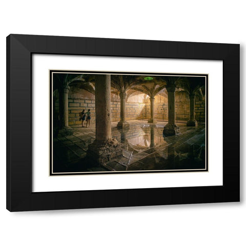 Water Well Black Modern Wood Framed Art Print with Double Matting by Kozuh, Primoz