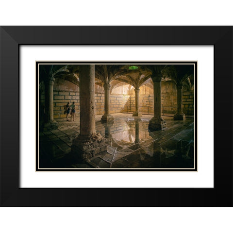 Water Well Black Modern Wood Framed Art Print with Double Matting by Kozuh, Primoz