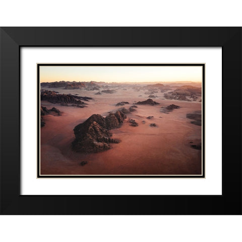 Wadi Rum Black Modern Wood Framed Art Print with Double Matting by Ziomek, Witold