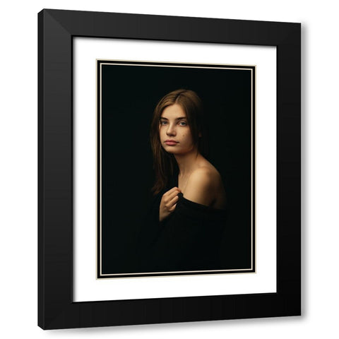 Elizabet Black Modern Wood Framed Art Print with Double Matting by Khalemsky, Sergey