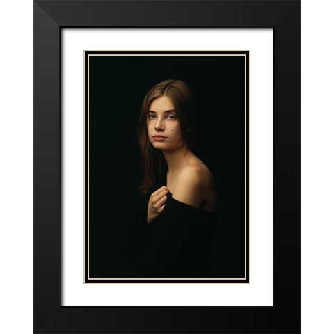 Elizabet Black Modern Wood Framed Art Print with Double Matting by Khalemsky, Sergey