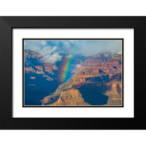 Rainbow Over Grand Canyon Black Modern Wood Framed Art Print with Double Matting by Xu, Kevin