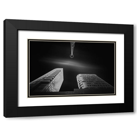 Central Black Modern Wood Framed Art Print with Double Matting by Vazan, Karol