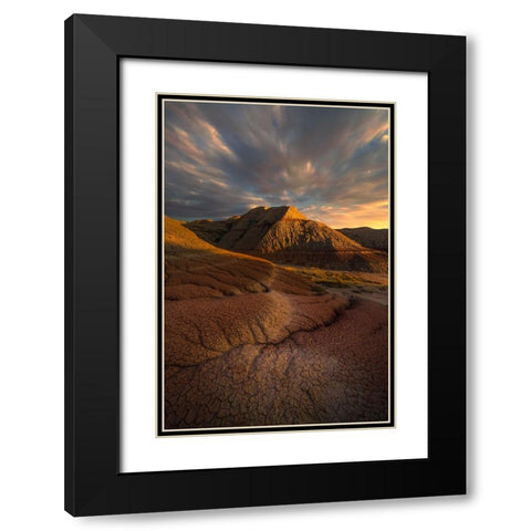 Badlands Not Bad Black Modern Wood Framed Art Print with Double Matting by P., Ruiqing