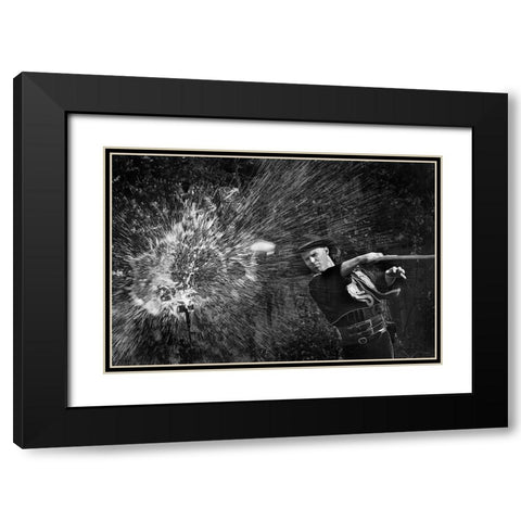 Magical Whip Black Modern Wood Framed Art Print with Double Matting by Chang, Jiangping