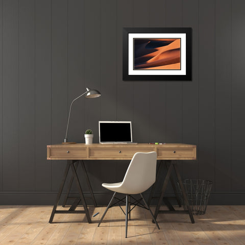 The Lines and Curves Black Modern Wood Framed Art Print with Double Matting by Qiu, Jenny