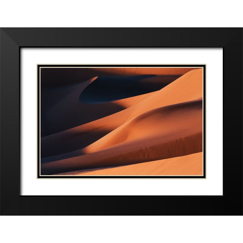 The Lines and Curves Black Modern Wood Framed Art Print with Double Matting by Qiu, Jenny
