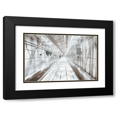 Metro Station Black Modern Wood Framed Art Print with Double Matting by Alsharif, Yahia
