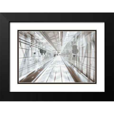 Metro Station Black Modern Wood Framed Art Print with Double Matting by Alsharif, Yahia