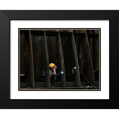 CÂ”MaÂŠUcÂ„ÂŠAeÂœO Black Modern Wood Framed Art Print with Double Matting by Lingyao.Zhang