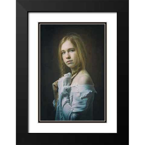Corina Black Modern Wood Framed Art Print with Double Matting by Franke, Ruth