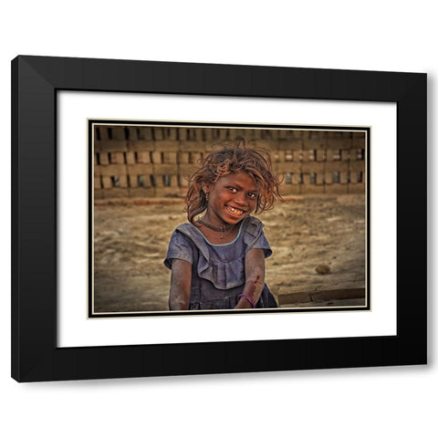 Laughter Is The Best Medicine Black Modern Wood Framed Art Print with Double Matting by Das, Mousumi