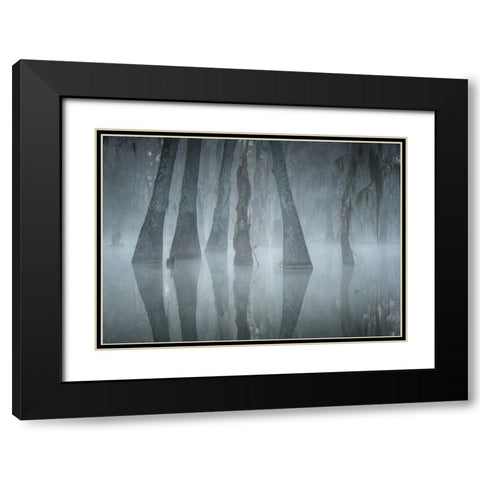 Lake Martin Black Modern Wood Framed Art Print with Double Matting by Wei, Willa