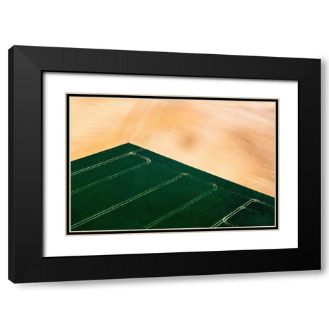 Green Field Black Modern Wood Framed Art Print with Double Matting by Prioteasa, Sebastian