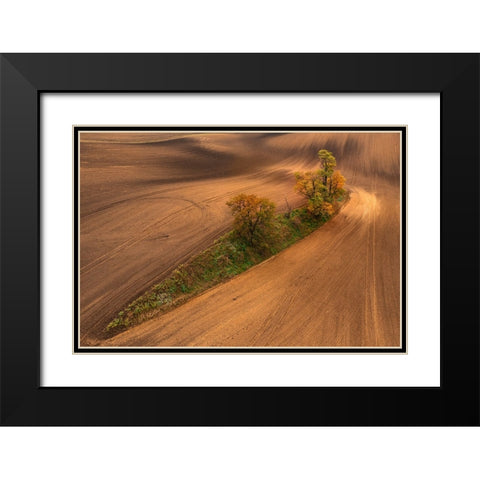 South Moravia Black Modern Wood Framed Art Print with Double Matting by Kravanja, Jure