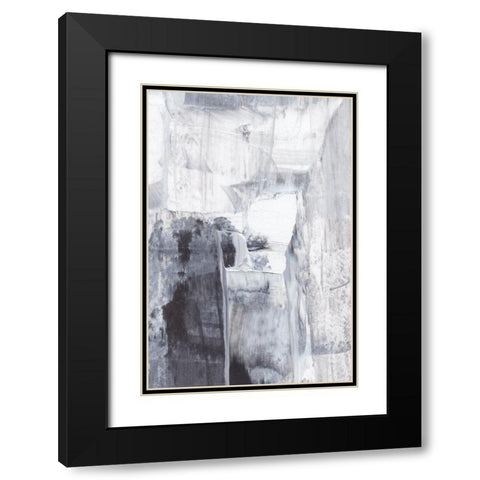 Abstract Texture No 1 Black Modern Wood Framed Art Print with Double Matting by Uplusmestudio
