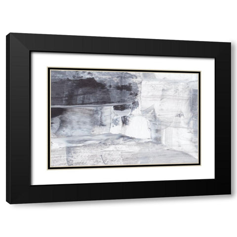 Abstract Texture No 1 Black Modern Wood Framed Art Print with Double Matting by Uplusmestudio