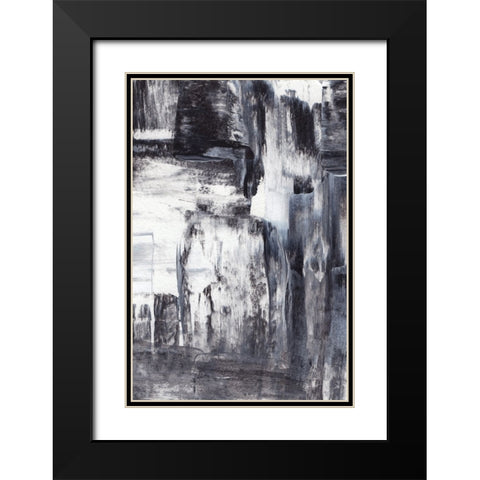 Abstract Texture No 2 Black Modern Wood Framed Art Print with Double Matting by Uplusmestudio