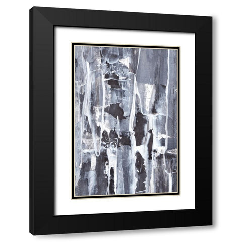 Abstract Texture No 3 Black Modern Wood Framed Art Print with Double Matting by Uplusmestudio