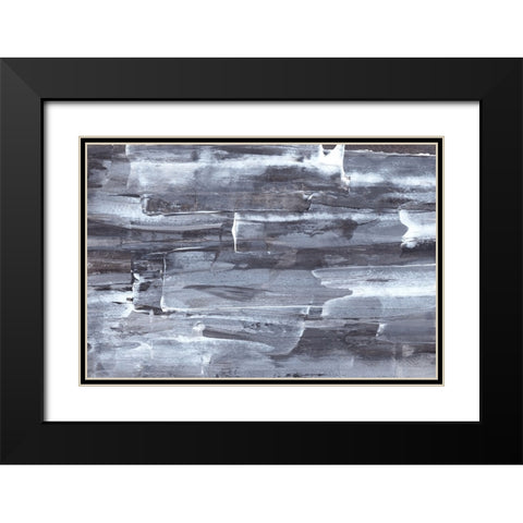 Abstract Texture No 4 Black Modern Wood Framed Art Print with Double Matting by Uplusmestudio