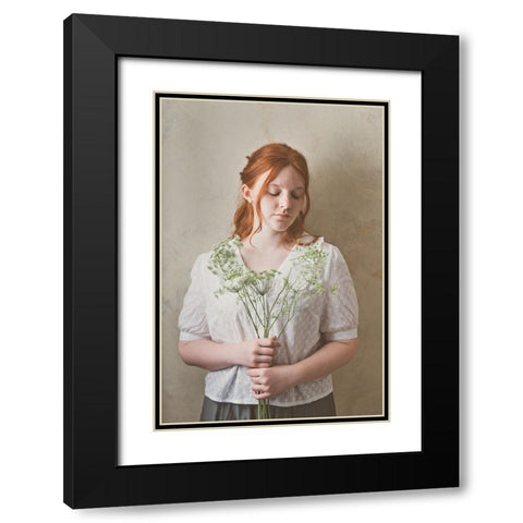 Simply Red Black Modern Wood Framed Art Print with Double Matting by Franke, Ruth