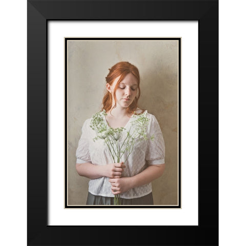 Simply Red Black Modern Wood Framed Art Print with Double Matting by Franke, Ruth