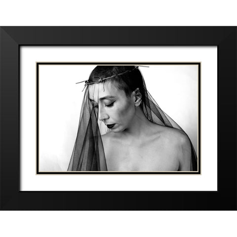 Mahsun Black Modern Wood Framed Art Print with Double Matting by Saeidinia, Afshin