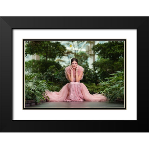 Beauty In The Garden Black Modern Wood Framed Art Print with Double Matting by Belal, Ahmad