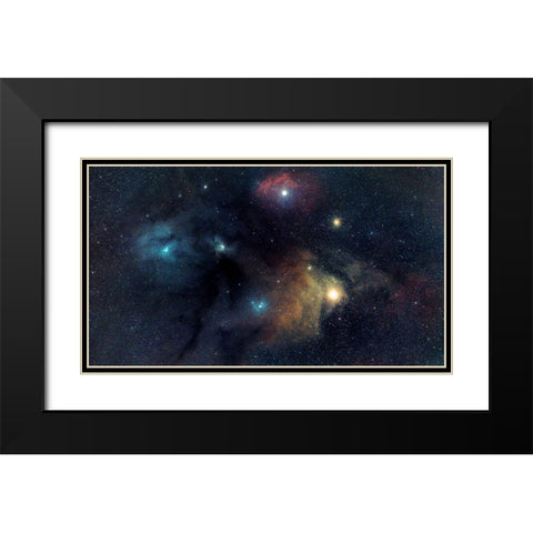 Rho Black Modern Wood Framed Art Print with Double Matting by Taransohal