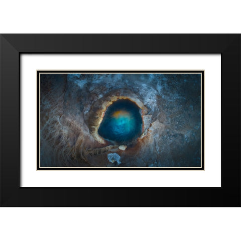 The Eye Black Modern Wood Framed Art Print with Double Matting by De La, Javier