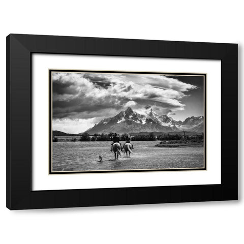 Destination Black Modern Wood Framed Art Print with Double Matting by Groleau, Michel