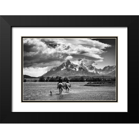 Destination Black Modern Wood Framed Art Print with Double Matting by Groleau, Michel