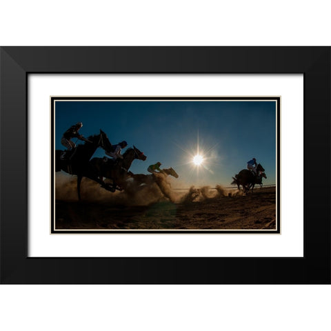 Betoota Flying Through The Dust Black Modern Wood Framed Art Print with Double Matting by Lee Chapman, Sharon
