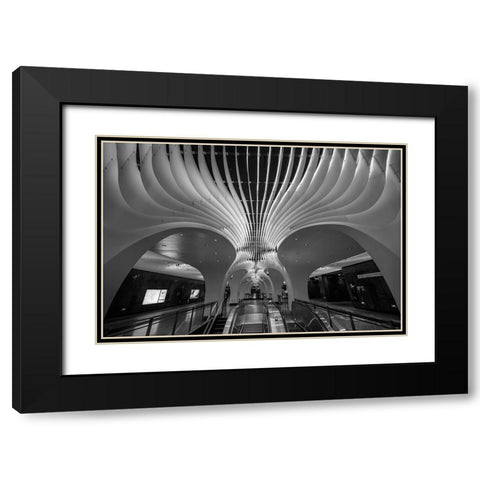The Curves And Lighting Black Modern Wood Framed Art Print with Double Matting by Ren Rong, Raymond