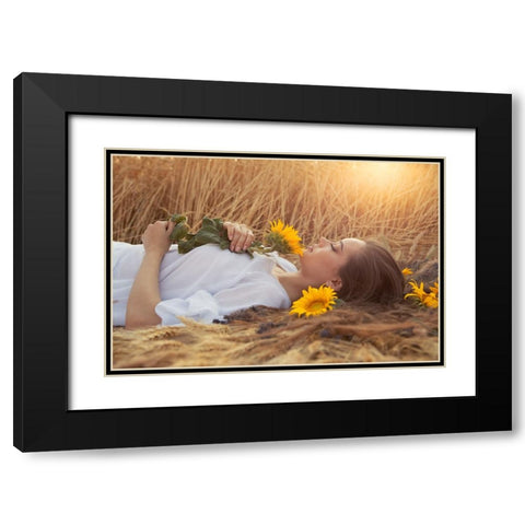 Summer Dreams Black Modern Wood Framed Art Print with Double Matting by Bogdan R, Mihai