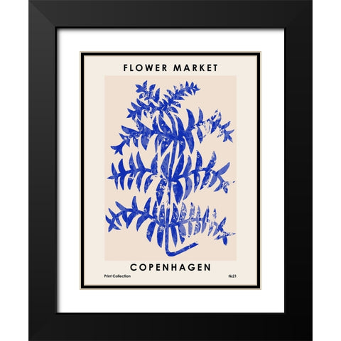 Flower Market. Copenhagen Black Modern Wood Framed Art Print with Double Matting by NKTN