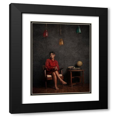 My Self Black Modern Wood Framed Art Print with Double Matting by Abdillah, Djayent