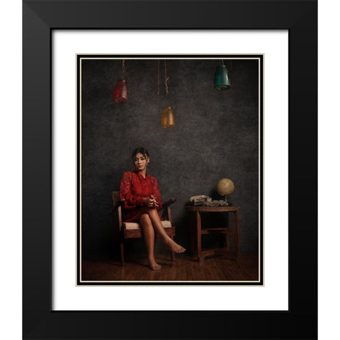 My Self Black Modern Wood Framed Art Print with Double Matting by Abdillah, Djayent