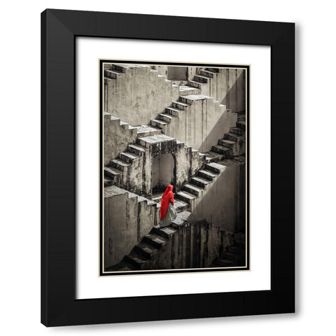 The Tale Of A Well Black Modern Wood Framed Art Print with Double Matting by Yu Wu, Irene