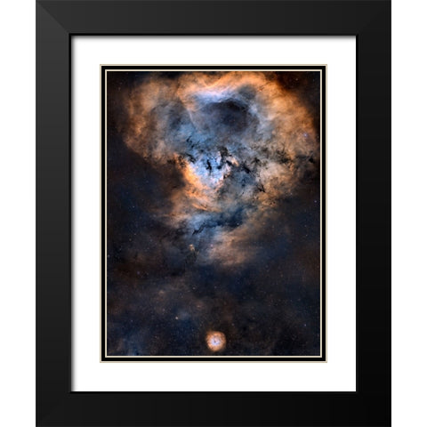 Cosmic Question Mark Black Modern Wood Framed Art Print with Double Matting by Chander, Vikas