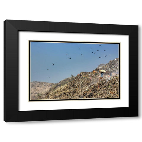 Child Hard Work Black Modern Wood Framed Art Print with Double Matting by Amdad Hossain, Muhammad