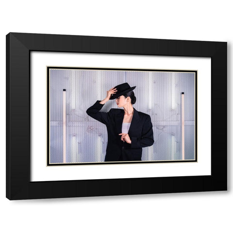 Erica Black Modern Wood Framed Art Print with Double Matting by Onodera, Taketoshi