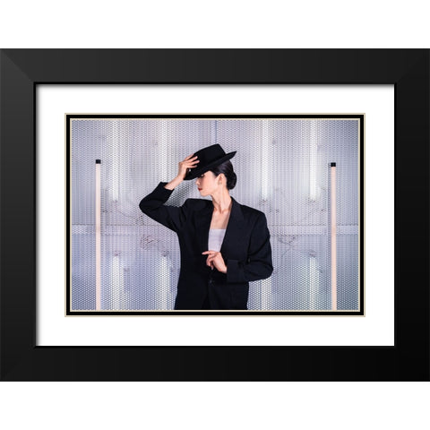 Erica Black Modern Wood Framed Art Print with Double Matting by Onodera, Taketoshi