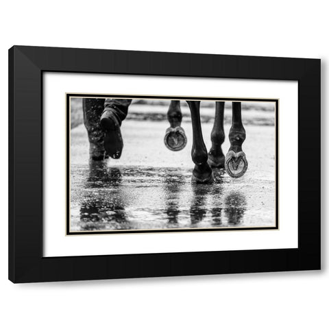 Water Hooves Black Modern Wood Framed Art Print with Double Matting by Lee Chapman, Sharon