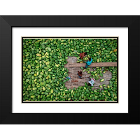 Boats Of Huge Watermelons Black Modern Wood Framed Art Print with Double Matting by Khan Ronnie, Azim