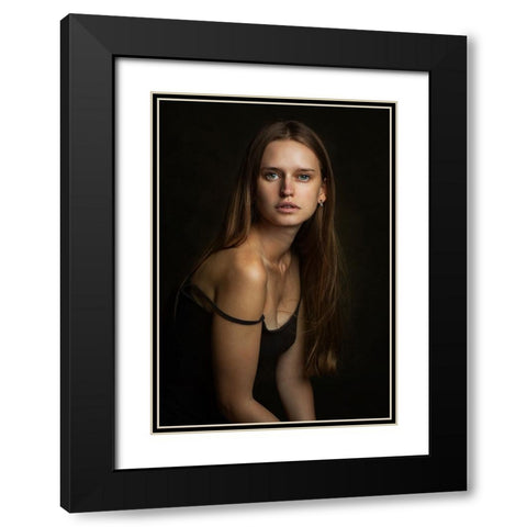 Natasha. Black Modern Wood Framed Art Print with Double Matting by Rise, Zachar