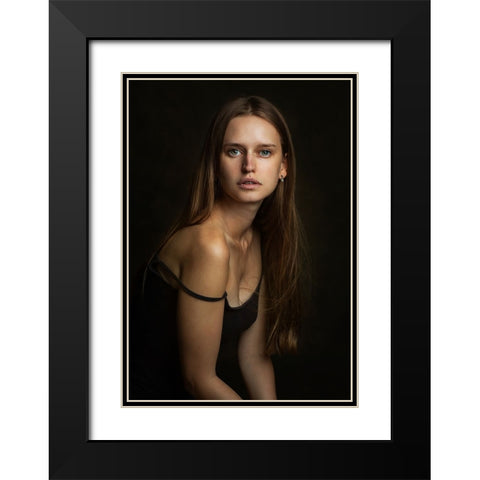 Natasha. Black Modern Wood Framed Art Print with Double Matting by Rise, Zachar