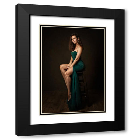 Polina. Black Modern Wood Framed Art Print with Double Matting by Rise, Zachar