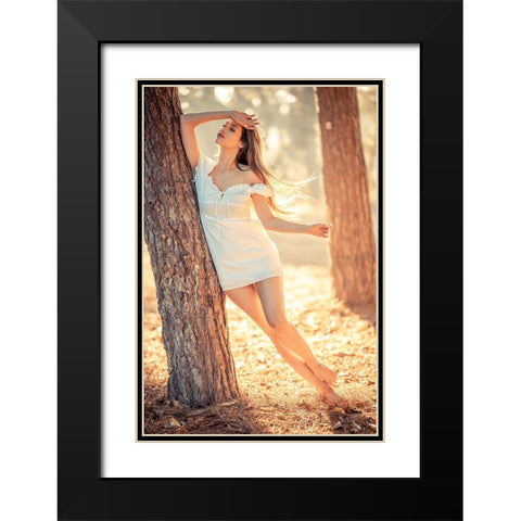 In Her Mind Black Modern Wood Framed Art Print with Double Matting by Nahoum, Avi
